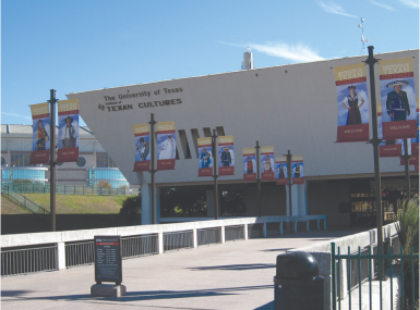 ITC building with banners