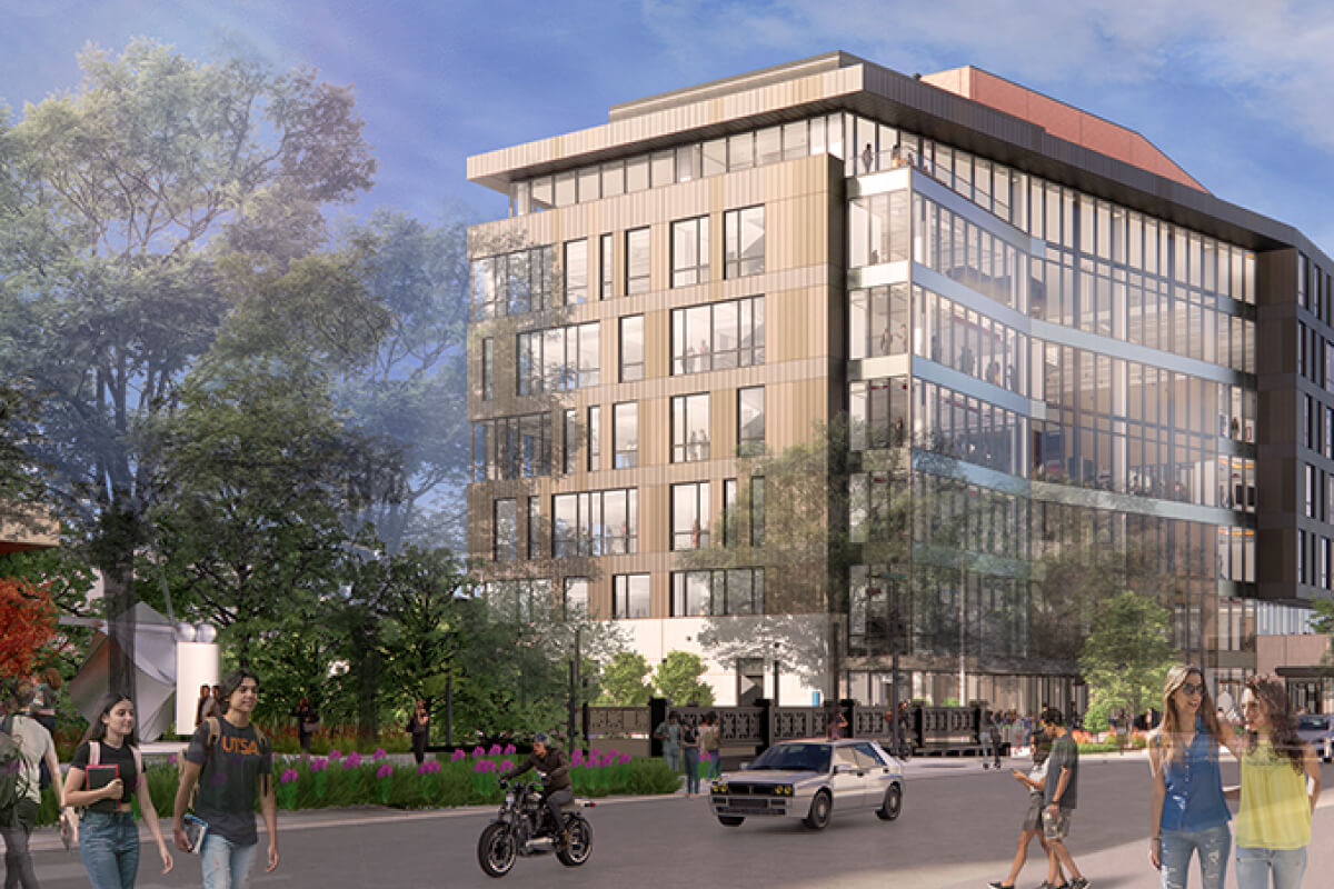 UT San Antonio's New College of AI building render.