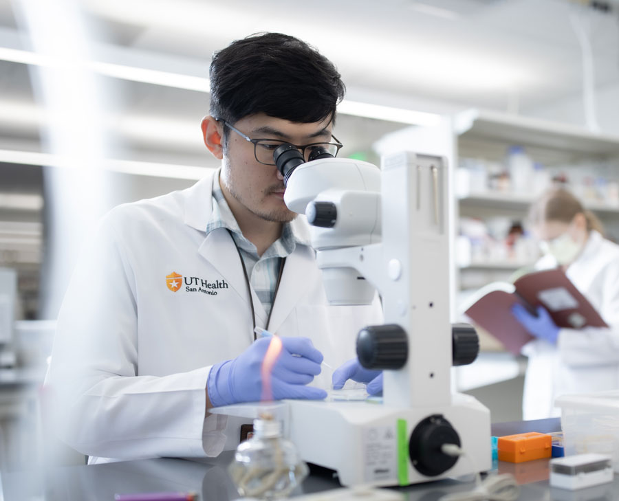 UT Health student microscope health